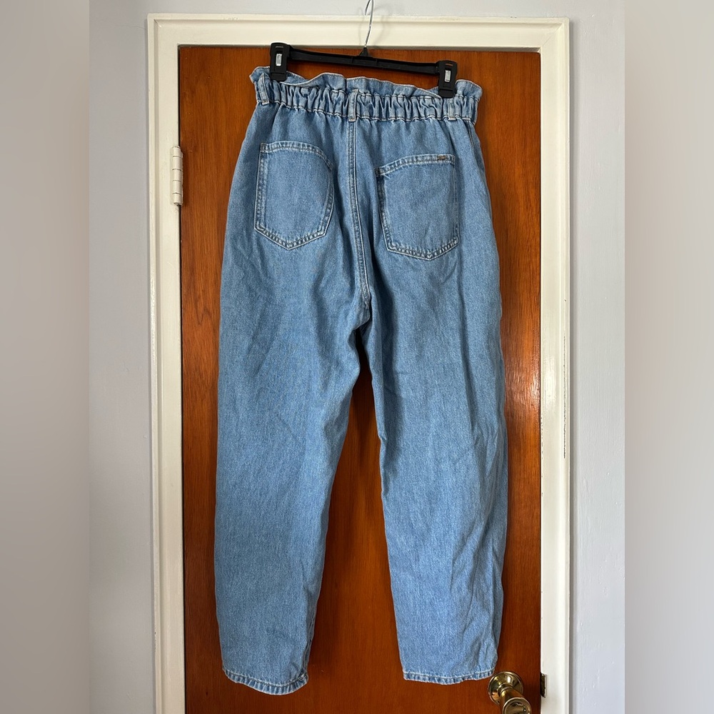 Zara Light Blue Paperbag Waist Jeans - Picture 4 of 6